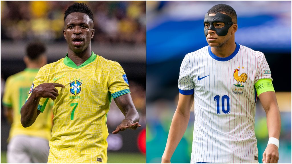 Vinicius Jr of Brasil (L) and Kylian Mbappe of France (R) – IMAGO / Sports Press Photo and BSR Agency